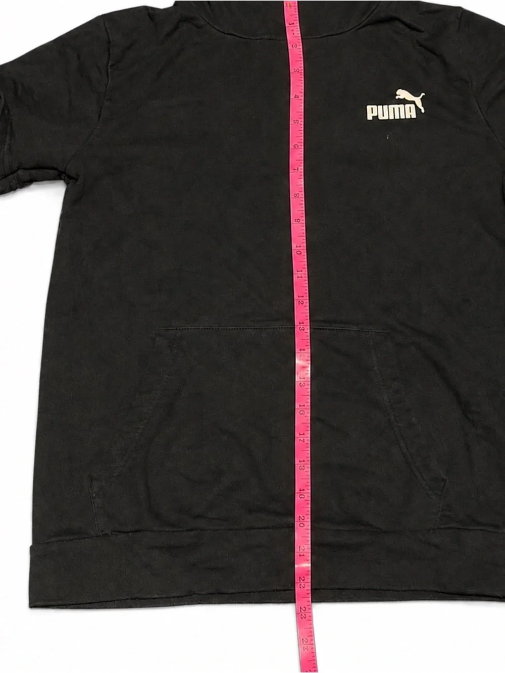 PUMA Black Cream Layered Graphic Sleeve Hoodie L 14/16